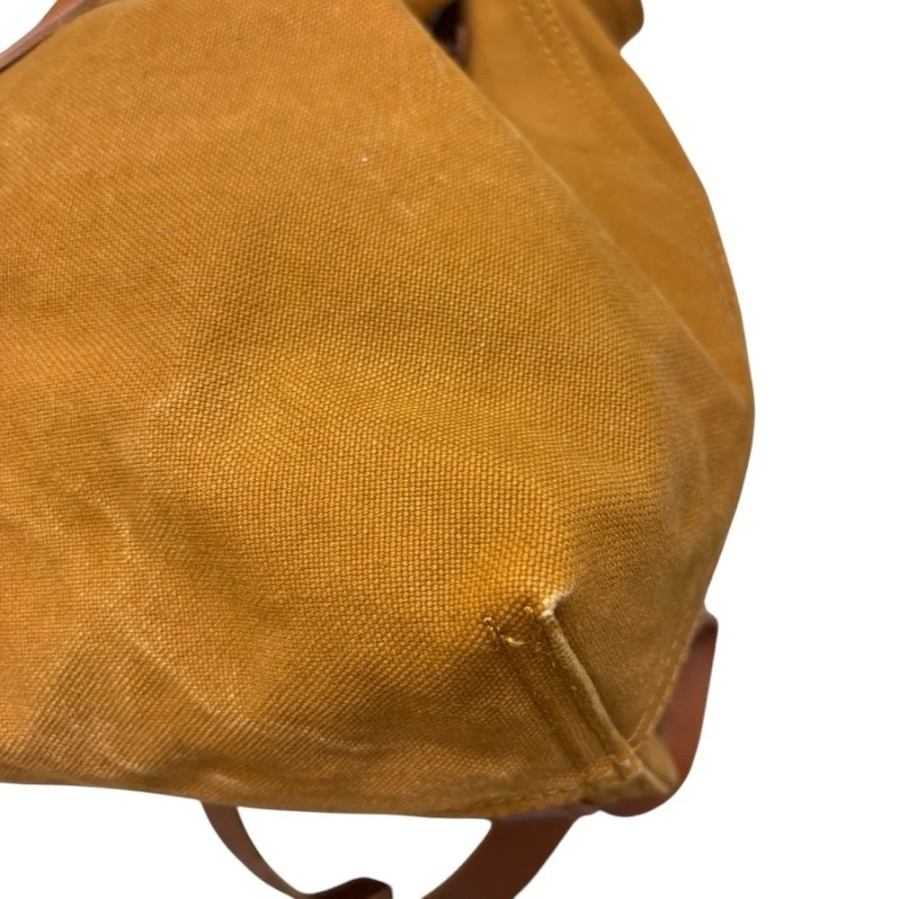 MADEWELL Brown Canvas SOMERSET Drawstring Leather Strap Backpack - Picture 9 of 10